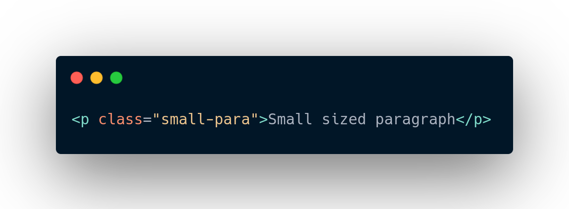 Code Snippet for small paragraph